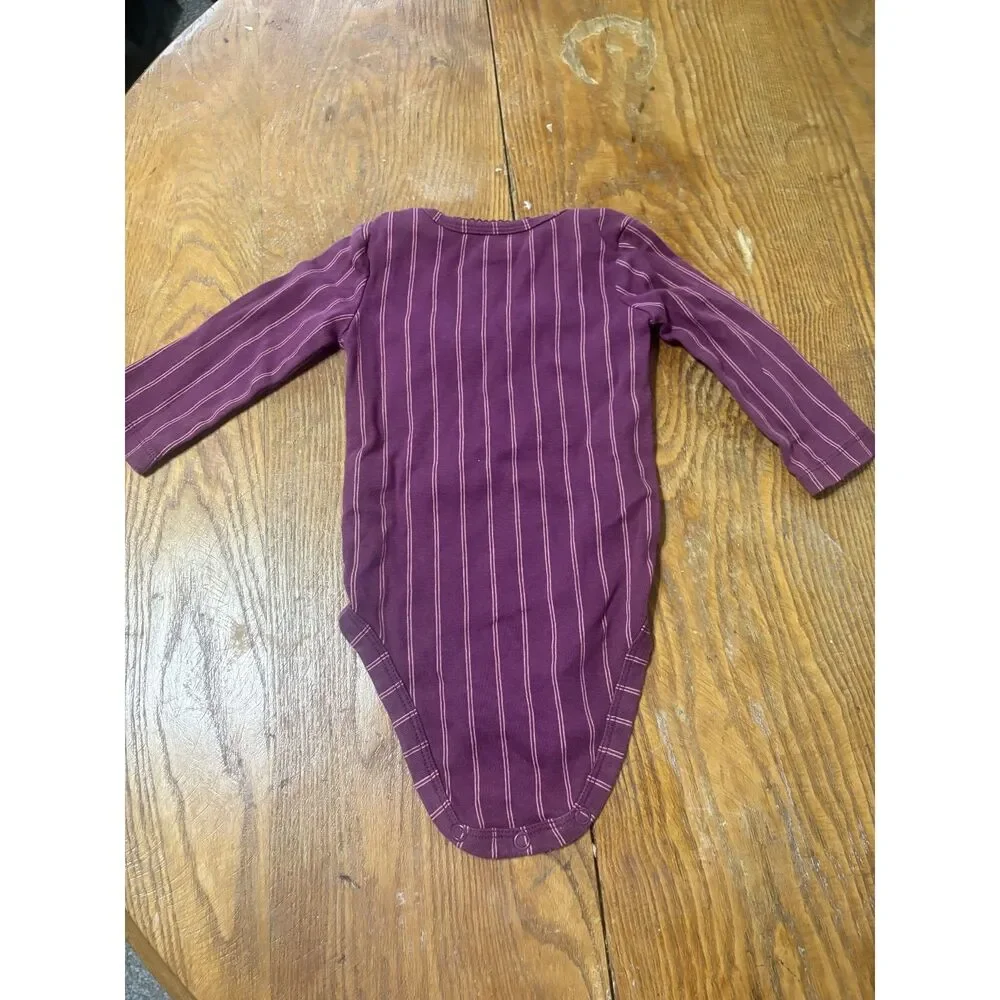 2 Carter's 9M Snap Baby Girl Bodysuit Stripes and Flowers